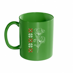 Кружка цветная 320ml Маки. Вишивка. Украина - FATLINE Кружка цветная 320ml Маки. Вишивка. Украина