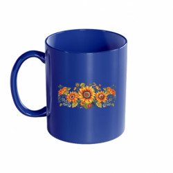 Кружка цветная 320ml Имитация вышивки подсолнухи - FATLINE Кружка цветная 320ml Имитация вышивки подсолнухи