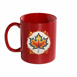 Кружка цветная 320ml Патриотический кленовый лист