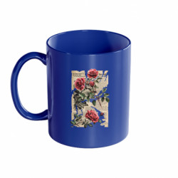 Кружка цветная 320ml Retro newspaper and roses - FATLINE Кружка цветная 320ml Retro newspaper and roses