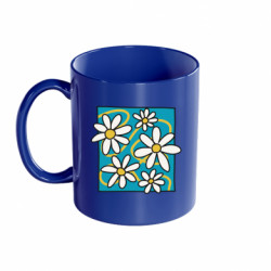 Кружка цветная 320ml Ромашки на голубом - FATLINE Кружка цветная 320ml Ромашки на голубом