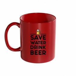 Кружка кольорова 320ml Save water Drink beer - FATLINE Кружка кольорова 320ml Save water Drink beer