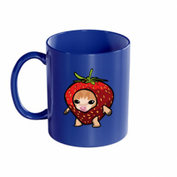 Кружка цветная 320ml Strawberry cat meme - FATLINE Кружка цветная 320ml Strawberry cat meme
