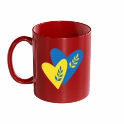 Кружка цветная 320ml Украина бьется в сердцах - FATLINE Кружка цветная 320ml Украина бьется в сердцах