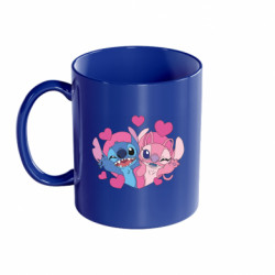 Кружка цветная 320ml Влюбленные Стич и Энжел - FATLINE Кружка цветная 320ml Влюбленные Стич и Энжел