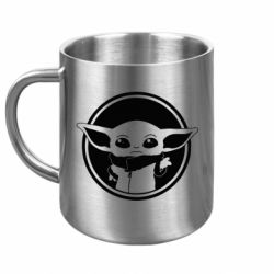 Кружка металева Baby yoda monochrom - FATLINE Кружка металева Baby yoda monochrom