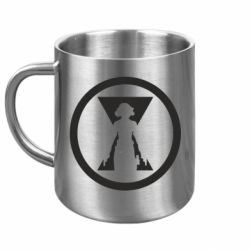 Кружка металлическая Black Widow logo - FATLINE Кружка металлическая Black Widow logo