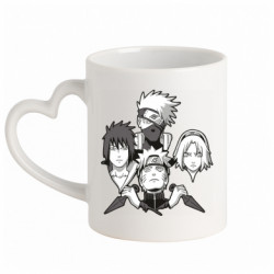 Кружка з ручкою у вигляді серця Naruto team 07 - FATLINE Кружка з ручкою у вигляді серця Naruto team 07