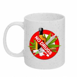 Кружка с блестками 320ml No Drugs - FATLINE Кружка с блестками 320ml No Drugs