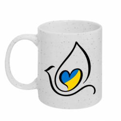 Кружка з блискітами 320 мл Голуб миру для України - FATLINE Кружка з блискітами 320 мл Голуб миру для України