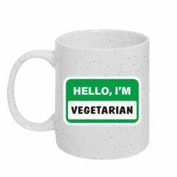 Кружка з блискітами 320 мл Hello, i'm vegetarian - FATLINE Кружка з блискітами 320 мл Hello, i'm vegetarian