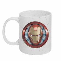 Кружка с блестками 320ml Iron man helmet wood texture - FATLINE Кружка с блестками 320ml Iron man helmet wood texture