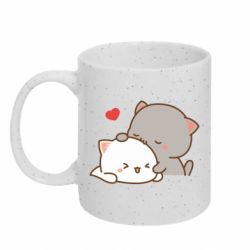 Кружка з блискітами 320 мл Кіт цулує кішку - FATLINE Кружка з блискітами 320 мл Кіт цулує кішку