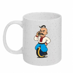 Кружка з блискітами 320 мл Козак на моноколесі - FATLINE Кружка з блискітами 320 мл Козак на моноколесі