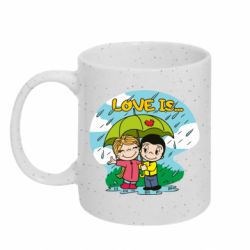 Кружка с блестками 320ml Love is ... in the rain - FATLINE Кружка с блестками 320ml Love is ... in the rain