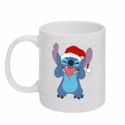 Кружка с блестками 320ml Новогодний Стич - FATLINE Кружка с блестками 320ml Новогодний Стич