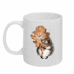 Кружка с блестками 320ml Осенний ежик  - FATLINE