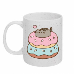 Кружка с блестками 320ml Pusheen and Donuts - FATLINE Кружка с блестками 320ml Pusheen and Donuts