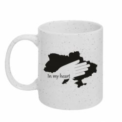 Кружка з блискітами 320 мл Серцем з Україною - FATLINE Кружка з блискітами 320 мл Серцем з Україною