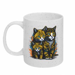 Кружка с блестками 320ml Семейка котиков - FATLINE Кружка с блестками 320ml Семейка котиков