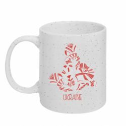 Кружка с блестками 320ml Українські орнаменті квіти - FATLINE Кружка с блестками 320ml Українські орнаменті квіти