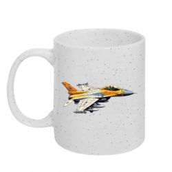 Кружка с блестками 320ml Истребитель ф-16 - FATLINE Кружка с блестками 320ml Истребитель ф-16