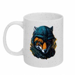 Кружка с блестками 320ml Военная лисица - FATLINE Кружка с блестками 320ml Военная лисица