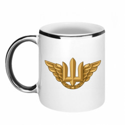 Кружка с каемкой Беретный знак Воздушных сил Вооруженных сил Украины - FATLINE Кружка с каемкой Беретный знак Воздушных сил Вооруженных сил Украины