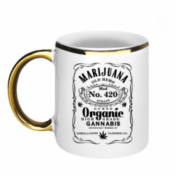 Кружка с каемкой Cannabis label - FATLINE Кружка с каемкой Cannabis label