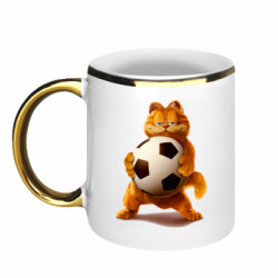 Кружка з облямівкою 320ml Гарфілд любить футбол