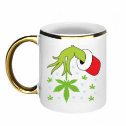 Кружка с каемкой Гринч с листочком - FATLINE Кружка с каемкой Гринч с листочком