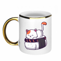 Кружка с каемкой Котик. Суши-кровать - FATLINE Кружка с каемкой Котик. Суши-кровать