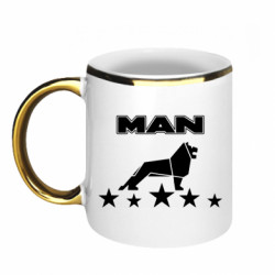 Кружка з облямівкою 320ml Man lion and stars - FATLINE Кружка з облямівкою 320ml Man lion and stars