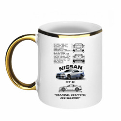 Кружка с каемкой Nissan GT-R34 - FATLINE Кружка с каемкой Nissan GT-R34