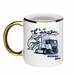 Кружка с каемкой Scania watercolor art - FATLINE Кружка с каемкой Scania watercolor art