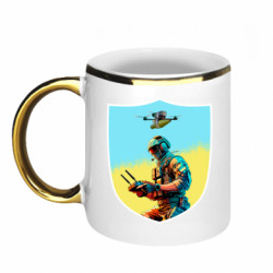 Кружка с каемкой Шеврон БПЛА - FATLINE Кружка с каемкой Шеврон БПЛА