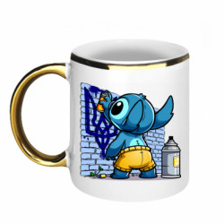 Кружка с каемкой Стич патриот Украины - FATLINE Кружка с каемкой Стич патриот Украины