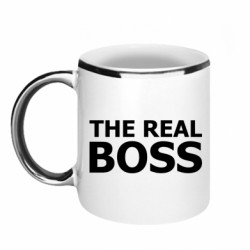 Кружка з облямівкою 320ml The real boss - FATLINE Кружка з облямівкою 320ml The real boss