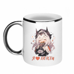 Кружка з облямівкою 320ml Я люблю поїсти - FATLINE Кружка з облямівкою 320ml Я люблю поїсти