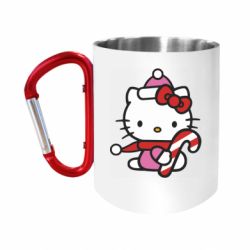 Кружка с ручкой "карабин" Christmas Kitty with candy - FATLINE Кружка с ручкой "карабин" Christmas Kitty with candy