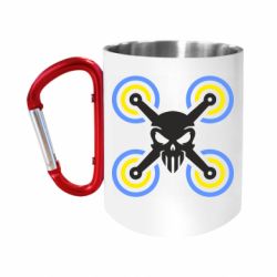 Кружка с ручкой "карабин" Drone&skull - FATLINE Кружка с ручкой "карабин" Drone&skull