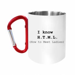 Кружка с ручкой "карабин" I know html - FATLINE Кружка с ручкой "карабин" I know html