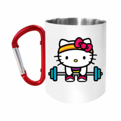Кружка с ручкой "карабин" Kitty`s GYM - FATLINE Кружка с ручкой "карабин" Kitty`s GYM