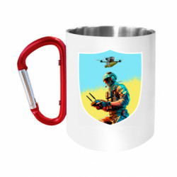 Кружка с ручкой "карабин" Шеврон БПЛА - FATLINE Кружка с ручкой "карабин" Шеврон БПЛА