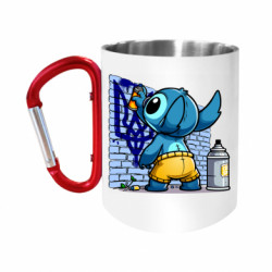 Кружка с ручкой "карабин" Стич патриот Украины - FATLINE Кружка с ручкой "карабин" Стич патриот Украины