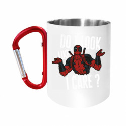 Кружка с ручкой "карабин" Do i look like a care? - FATLINE Кружка с ручкой "карабин" Do i look like a care?