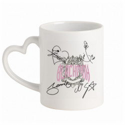 Кружка с ручкой в виде сердца BlackPink Подписи - FATLINE Кружка с ручкой в виде сердца BlackPink Подписи