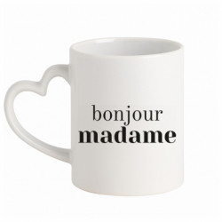 Кружка с ручкой в виде сердца Bonjour Madame - FATLINE Кружка с ручкой в виде сердца Bonjour Madame