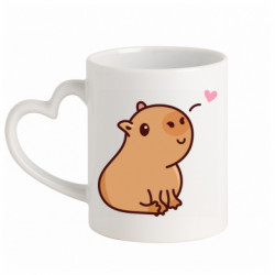 Кружка з ручкою у вигляді серця Capybara - FATLINE Кружка з ручкою у вигляді серця Capybara