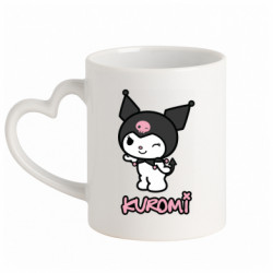 Кружка з ручкою у вигляді серця Cute Kuromi